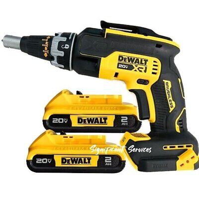 New DEWALT DCF630 20V MAX Cordless Brushless Drywall Screwgun 2.0 Ah Batteries