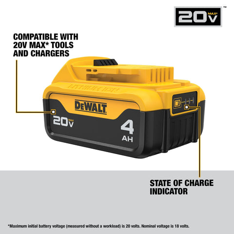 DEWALT 20V MAX Lithium Ion Battery (DCB204)