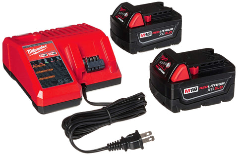 Milwaukee 48-59-1850 M18 REDLITHIUM XC 5.0 Ah Batteries M12 M18 Charger kit