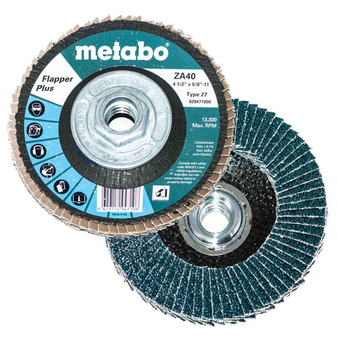 Metabo 629413000 6" x 5/8" - 11 Flapper Plus Abrasives Flap Discs 60 Grit, 5 pack