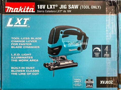 New Makita XVJ03Z 18V 18 Volt LXT Lithium-Ion Jigsaw Cordless Battery Saw Blades