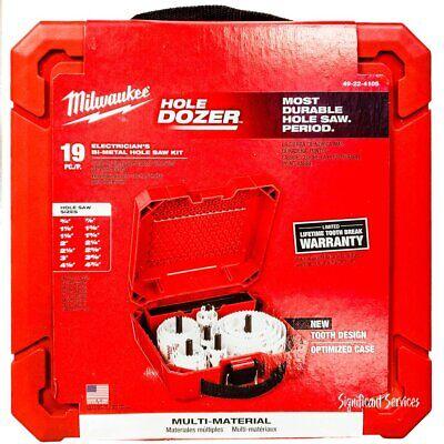 Milwaukee 49-22-4105 Master Electricians Ice Hardened Hole Saw Kit 19 Piece