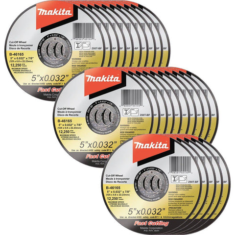 Makita B-46165-25 5" x .032" x 7/8" Ultra Thin Cut-Off Wheel Stainless 25 Pack