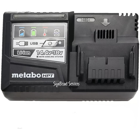 Metabo HPT Rapid Battery Charger | 18V, Lithium-Ion, Slide Style Batteries | USB