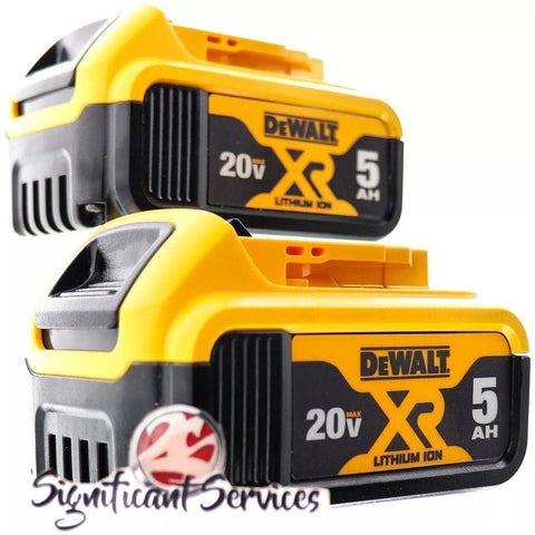 DEWALT 20V MAX Battery, 5 Ah, 2-Pack, Fully Charged in Under 90 Minutes (DCB205-2)