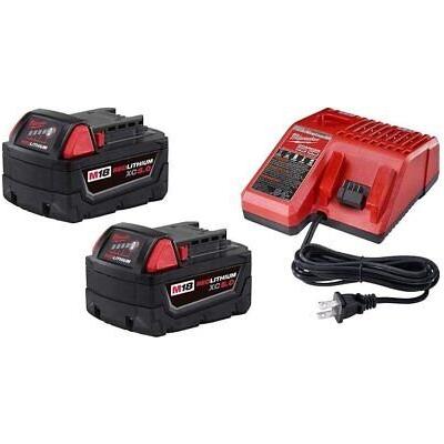 Milwaukee 48-59-1850P M18 18-Volt Lithium-Ion Starter Kit with Two 5.0 Ah...