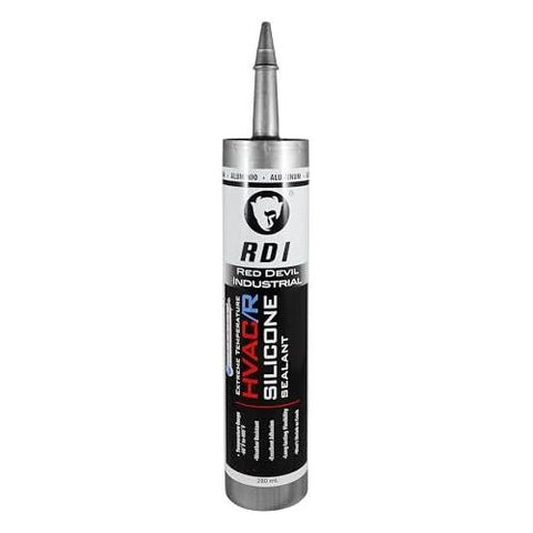 Red Devil 089650 Extreme Temperature HVAC/R Silicone Sealant, Long-Lasting Weather-Resistant Adhesive, 280 ml, Aluminum, 12-Pack