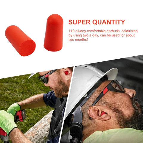 Milwaukee All Day Comfort Ear Plugs Milwaukee 48-73-3005 Red Noise Reducing Disposable Pair Earplugs 32 DB -110 Pcs