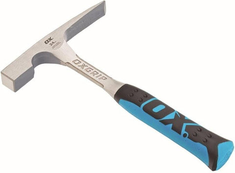 OX Tools OX-P082424 24 oz. Brick Hammer, Non-slip Grip handle, Steel,