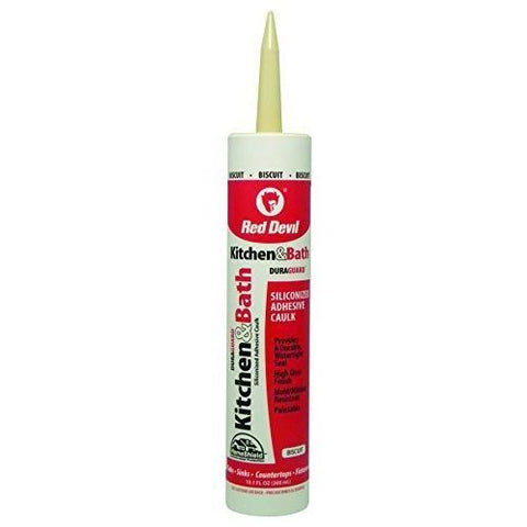 Red Devil 040620 Duraguard Kitchen & Bath Siliconized Acrylic Caulk, 10.1 oz, Biscuit