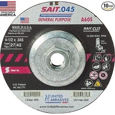 United Abrasives-SAIT 23318 A60S General Purpose Cut-Off Wheels 10pk