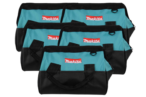 MAKITA Contractor Tool Bag Storage Case Outside Pockets 14” x 11” x 9” Strap 5PK