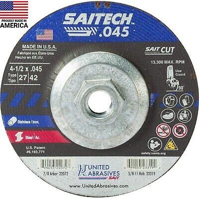 United Abrasives-SAIT 23319 Cut-Off Wheels Depressed Center 4 1/2" x .045" x...