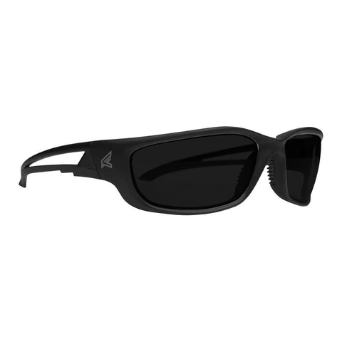 Edge SK-XL116 Kazbek XL Wrap-Around Safety Glasses, Anti-Scratch, Non-Slip, UV 400, Military Grade, ANSI/ISEA & MCEPS Compliant, XL Wide Fit, Black Frame/Smoke Lens