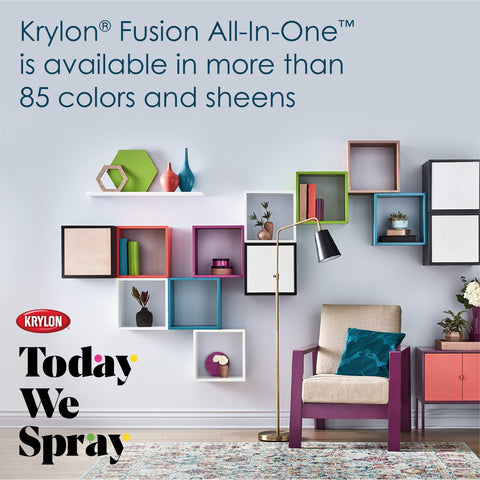 Krylon Fusion All-In-One Adhesive Spray Paint for Indoor/Outdoor Use, 12 oz, Dark Metal