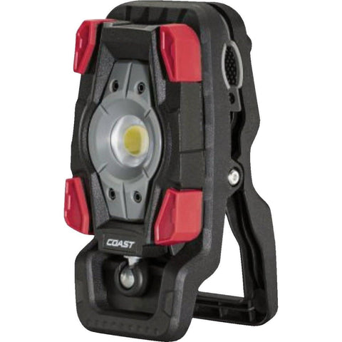 Coast CL20R 1750 Lumen Rechargeable Dual Power Rotating LED Magnetic Clamp Light with Wide Angle Flood Beam, Black/Red