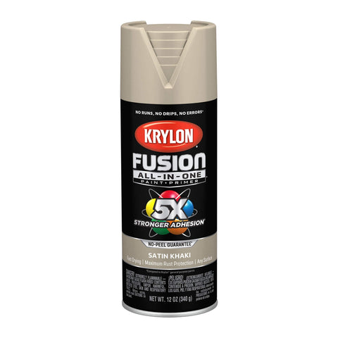 Krylon Fusion All-In-One Adhesive Spray Paint for Indoor/Outdoor Use, 12 oz, Khaki