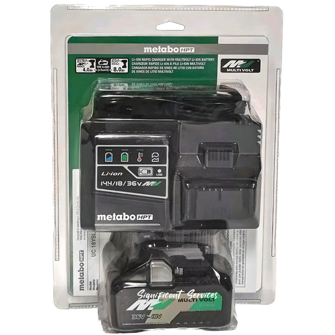 Metabo UC18YSL3B1M HPT MultiVolt 36V/18V Charger Starter Kit 8.0/4.0Ah Li-Ion Battery