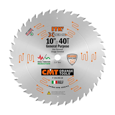 CMT 251.042.10 ITK XTreme General Purpose Saw Blade, 10-Inch x 40 Teeth ATB Grind with 5/8-Inch Bore