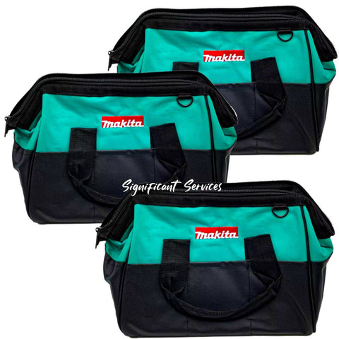 MAKITA Contractor Tool Bag Storage Case Outside Pockets 14” x 11” x 9” Strap 3PK