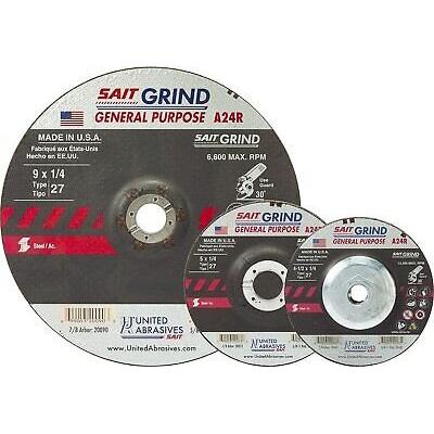 United Abrasives-SAIT 20073 A24R General Purpose/Long Life Grinding Wheel 25pk