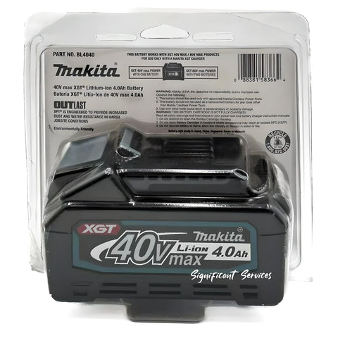 Makita BL4040 XGT 40V max 4.0Ah Li-ion Rechargeable Battery Pack Li-Ion Genuine