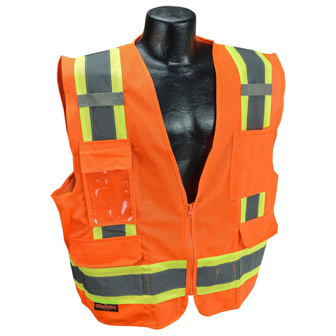 Radians SV6O4X Two Tone Surveyor Class 2 Safety Vest, 4X-Large, Orange