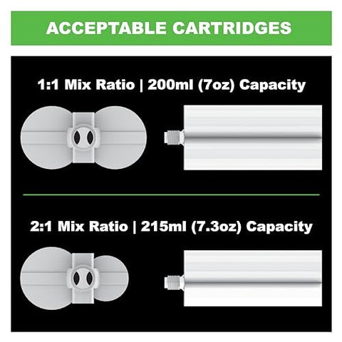 Albion Engineering Company B26T200 200 Series B-Line Manual Multi-Component Cartridge Epoxy Adhesive Gun, 1:1 Ratio (100 x 100 ml) & 2:1 Ratio (215 ml)