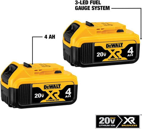 DEWALT 20V MAX* XR Battery, 4.0-Ah, 2-Pack (DCB204-2) , Black