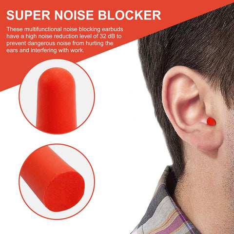 Milwaukee All Day Comfort Ear Plugs Milwaukee 48-73-3005 Red Noise Reducing Disposable Pair Earplugs 32 DB -110 Pcs