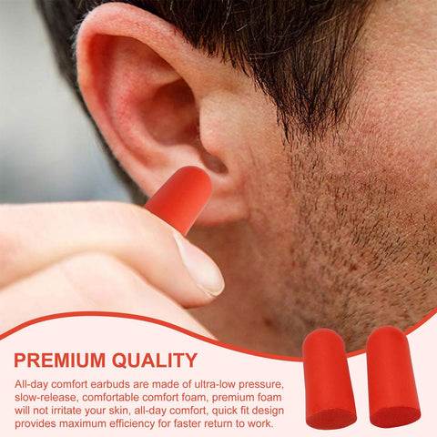 Milwaukee All Day Comfort Ear Plugs Milwaukee 48-73-3005 Red Noise Reducing Disposable Pair Earplugs 32 DB -110 Pcs