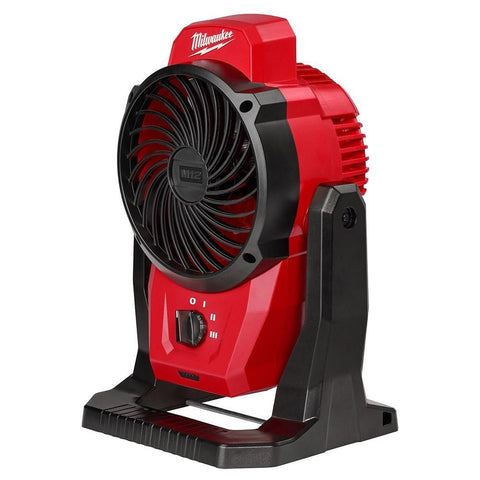 Milwaukee M12 Mounting Fan - Bare Tool Only, No Charger, No Battery, Red, Medium