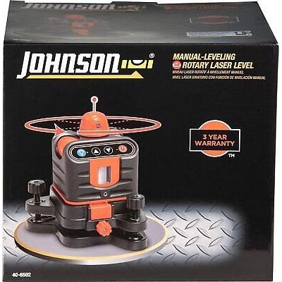 Johnson Level & Tool 40-6502 Manual-Leveling Rotary Laser, Red, 1 Laser, Large