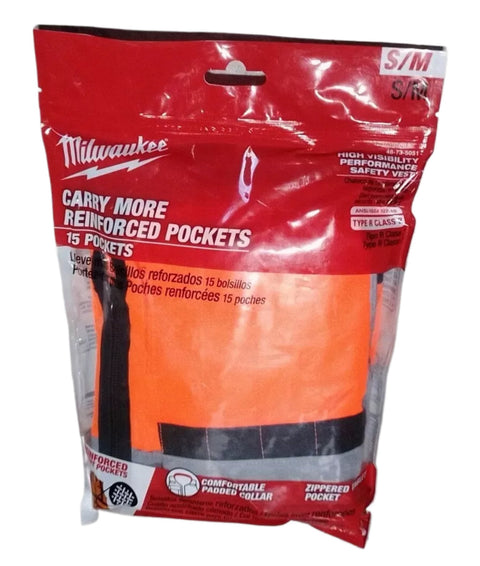 Milwaukee 48-73-5051 Orange High Visibility Performance Safety Vest S/M